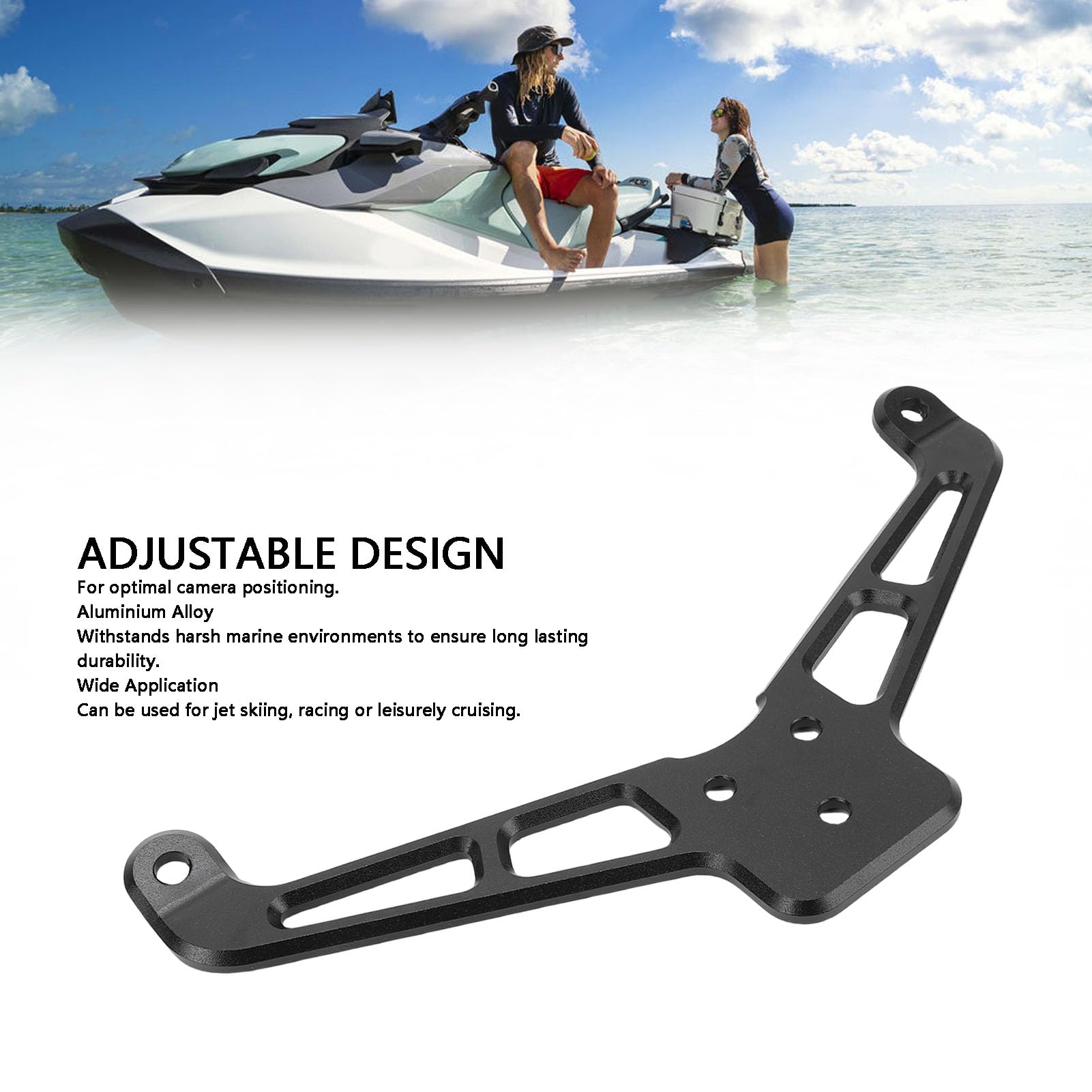 Generic Supporto per Telecamera in Lega di Alluminio per Seadoo GTX RXT, Fascia di Supporto per la Telecamera per Barca Regolabile, Kit di Titoli di Fotocamere Sportivi per Esterni