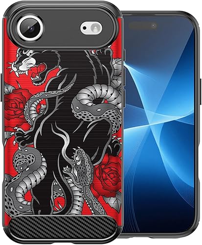 Miniatura 23 de CasesOnDeck Case Compatible with [Apple iPhone 17 Air/iPhone 17 Air Case] Pictorial Patterned TPU Design Case Flexible Slim and Elegant (Pink Retro