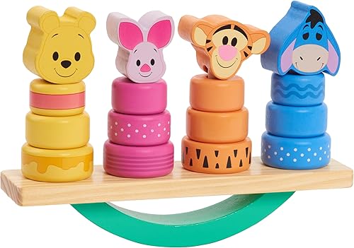 Miniatura 6 de Just Play Disney Wooden Toys Winnie the Pooh - Bloques de equilibrio de 17 piezas, con licencia oficial para niños de 18 meses