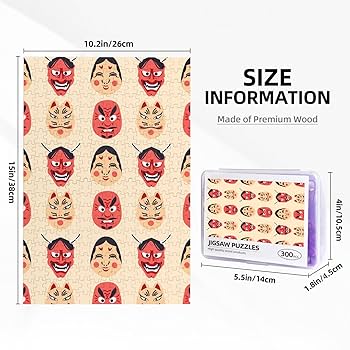 Amazon.co.jp: ジグソーパズル 歌舞伎の隈取柄 木製 300ピース