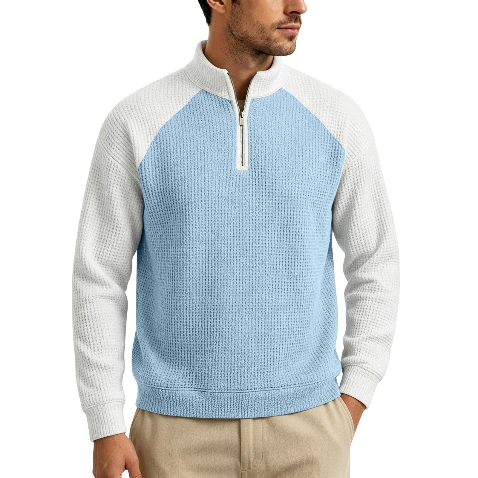 Felpa Uomo con Zip Slim Fit Morbido Felpe da Lavoro Tinta Unita Leggero | Stile Casual Versatile, Taglio Comodo e Girocollo Pulito, Facile da Abbinare con Jeans, Pantaloni o una Giacca Leggera