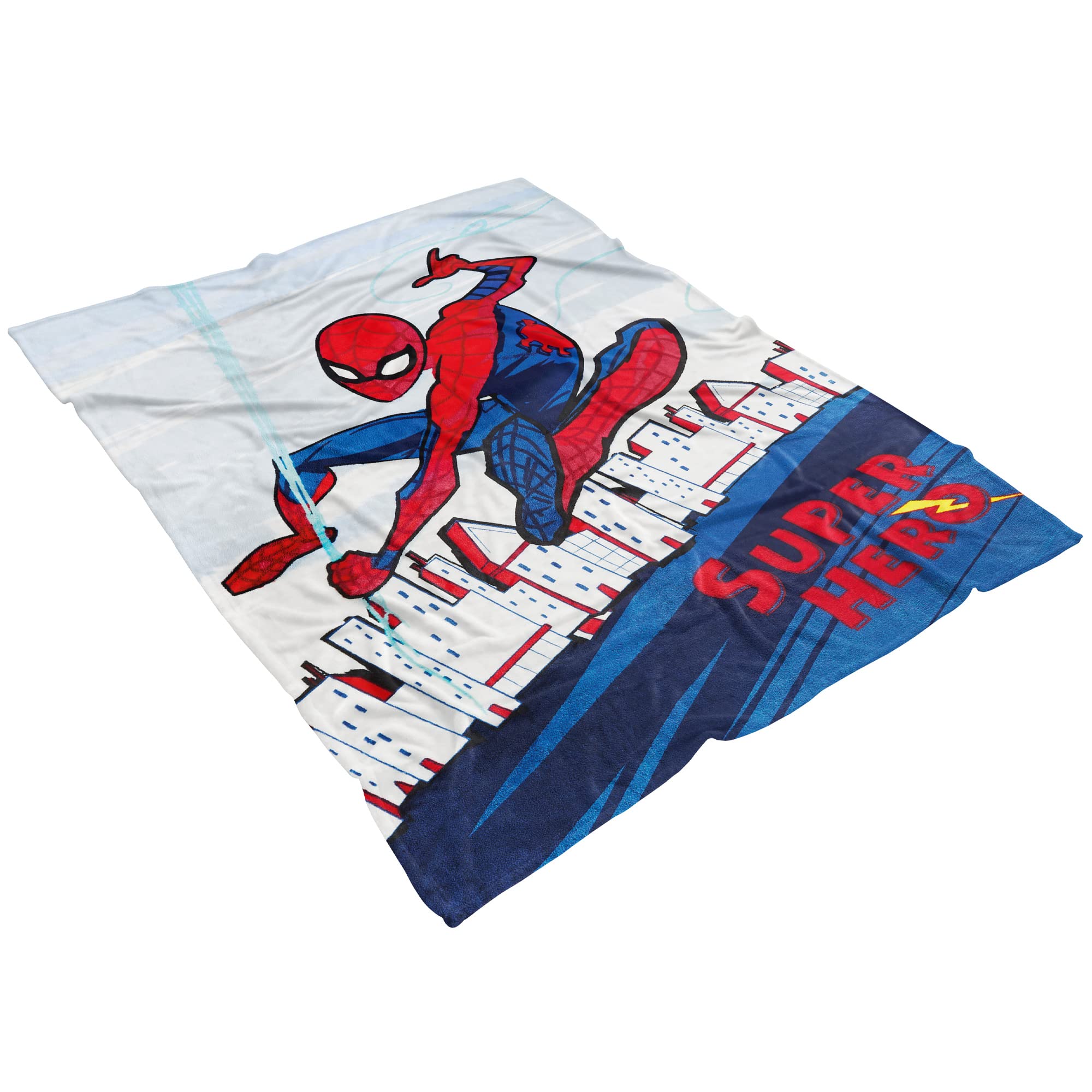 Duży koc Spider Man Super Hero 130 x 170 cm, super miękki koc polarowy koralowy, z mikropolaru, przytulny, na sofę, Spider-Man Marvel Comics Disney MCU Avengers, No Way Home, pasuje do pościeli