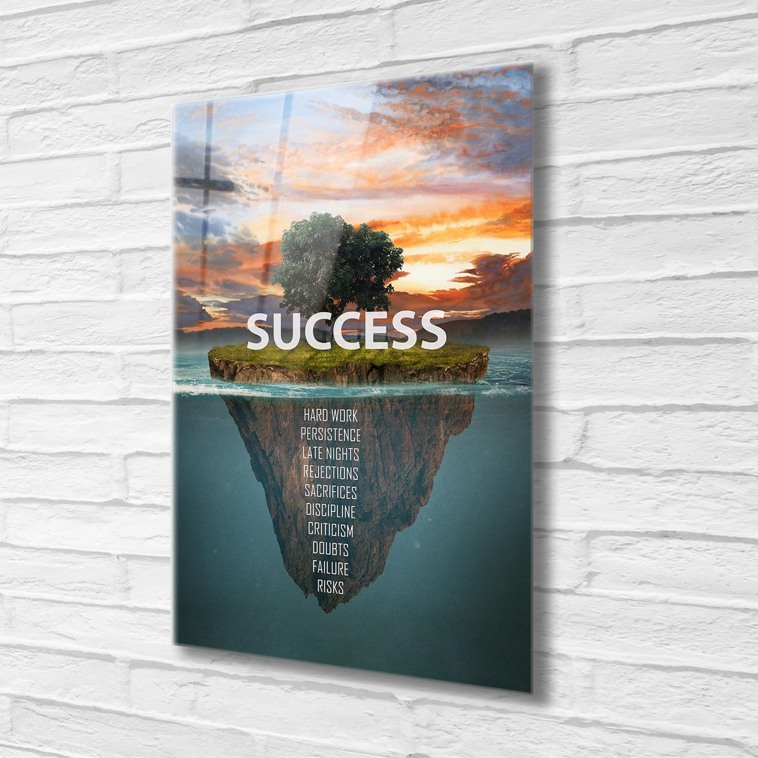 AREDE Quadro da parete stampato su plexiglass 60 x 40 cm – Testo motivazionale – Stampa artistica di alta qualità su vetro acrilico – Decorazione murale per soggiorno, camera da letto, ufficio