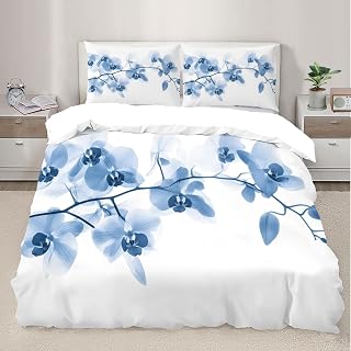 Orchids Bedding Set, Flowers Duvet Cover Queen, Natural Plants Comforter Cover, Quilt Cover,Kids Teens Couple Adults Room Decor, Bedspreads Cover,2 Pillowcases(NO Comforter)
