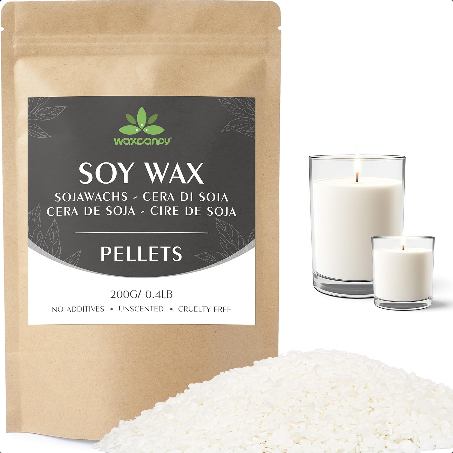 Sojawachs für Kerzen, Premium Kerzenwachs 5kg von Waxcanpy,kerzenwachs zum gießen, 100% Natürliches Öko Sojawachs für Kerzen
