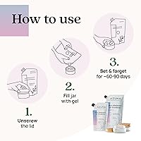 Vista 3 de Azuna Ambientador y Eliminador de Olor para Malos Olores Fuertes Kit de 4 Habitaciones Incluye (4) Frasco de Vidrio Luxe Vacío y Recarga de Gel