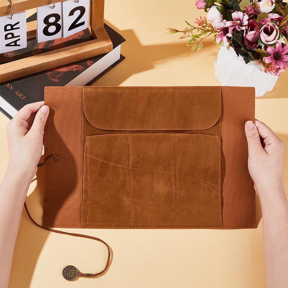 GORGECRAFT PU Leather Pencil Bag Strap Vintage Treasure Map Compass Cover Rollup Storage Organizer Retro Pen Bag Wrap Roll Case Holder Portable Stationery Pouch with Alloy Charming Rectangle(Peru) - Image 3