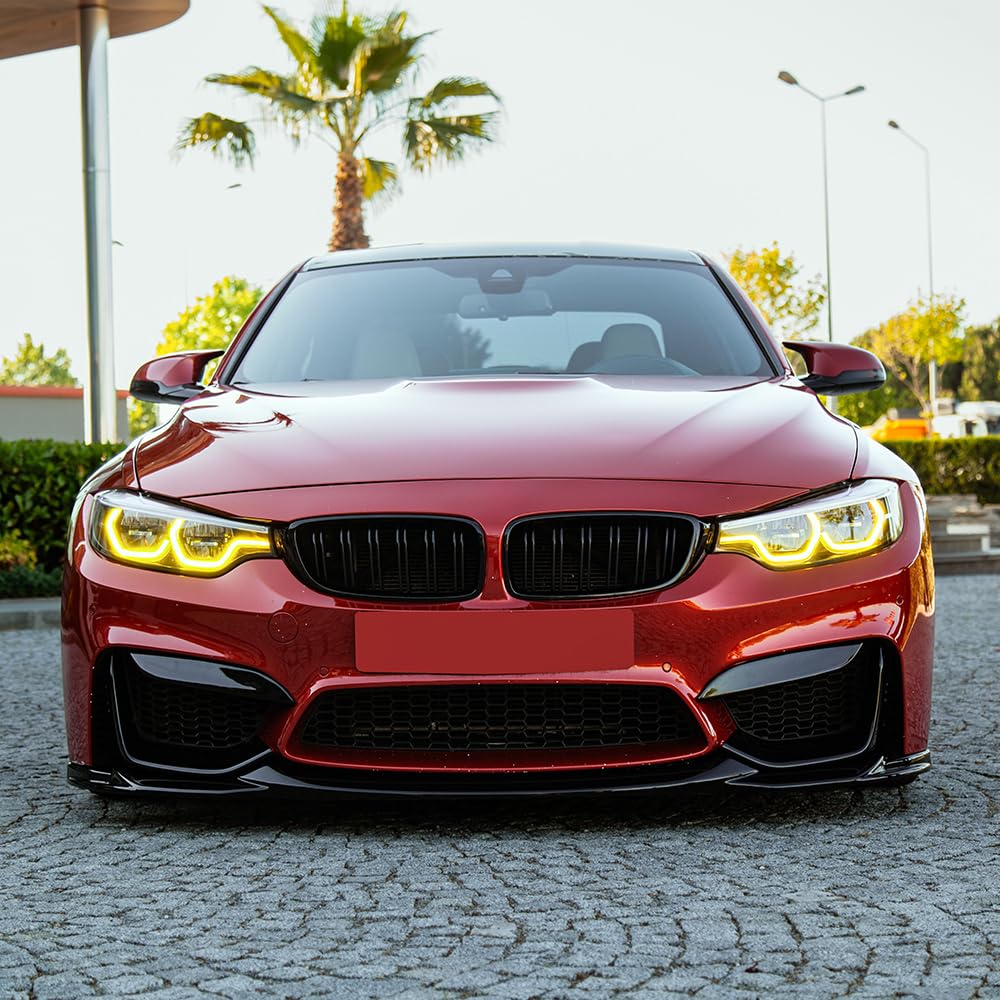 Frontflaps kompatibel mit BMW M4 F82 / M3 F80 2014-2021 Schwarz Glänzend