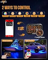 Vista 2 de Panel de interruptores Auxbeam de 6 bandas Bluetooth RGB AR-600 con modos de palanca momentáneos y pulsados, pod de interruptor multifuncional