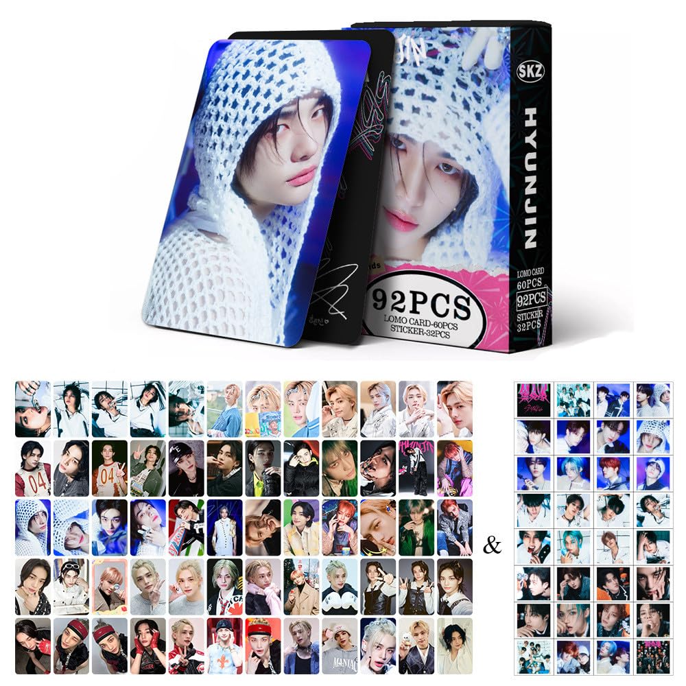 Pack De 60 Photocards Y 32 Pegatinas De SKZ, Con Llavero Acrílico Y álbum Para Coleccionistas