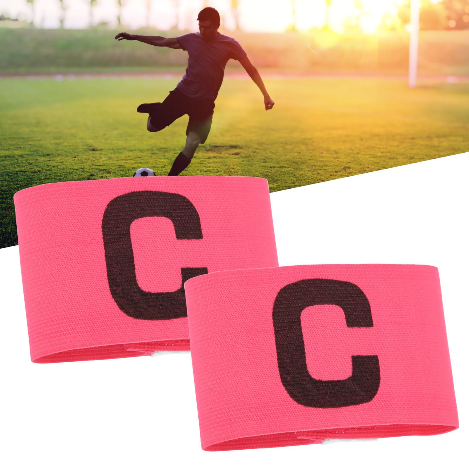 3 Pack Captain Armbands - Adjustable Black Soccer Leader Armband For Adults & Youth Football Rugby Basketball Volleyball Teams