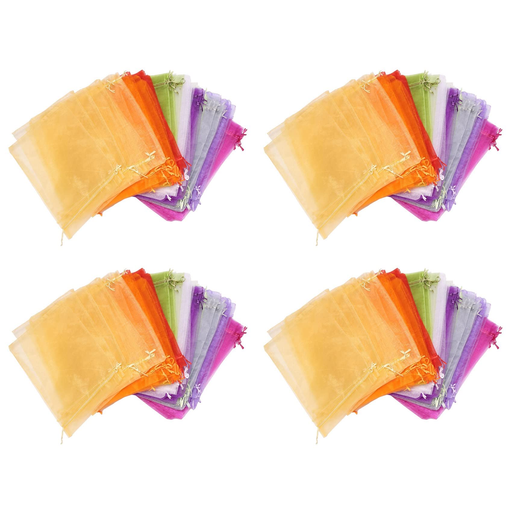 Pochettes en organza 20x30 cm pour emballage cadeau de mariage, lot de 400 pièces