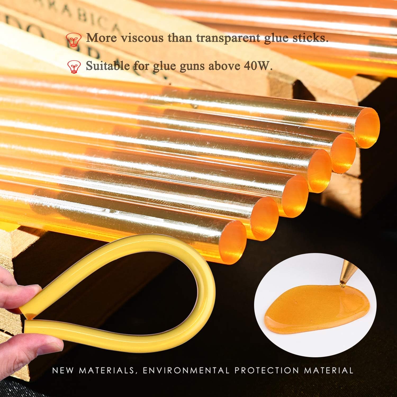 Hot Glue Sticks for Glue Gun,10.63 in, 0.43 in Dia,20pcs,Yellow Hot Glue Gun Sticks Large Bulk,Adhesive Almost for All Materials for Kids DIY Sealing Dent Repair -