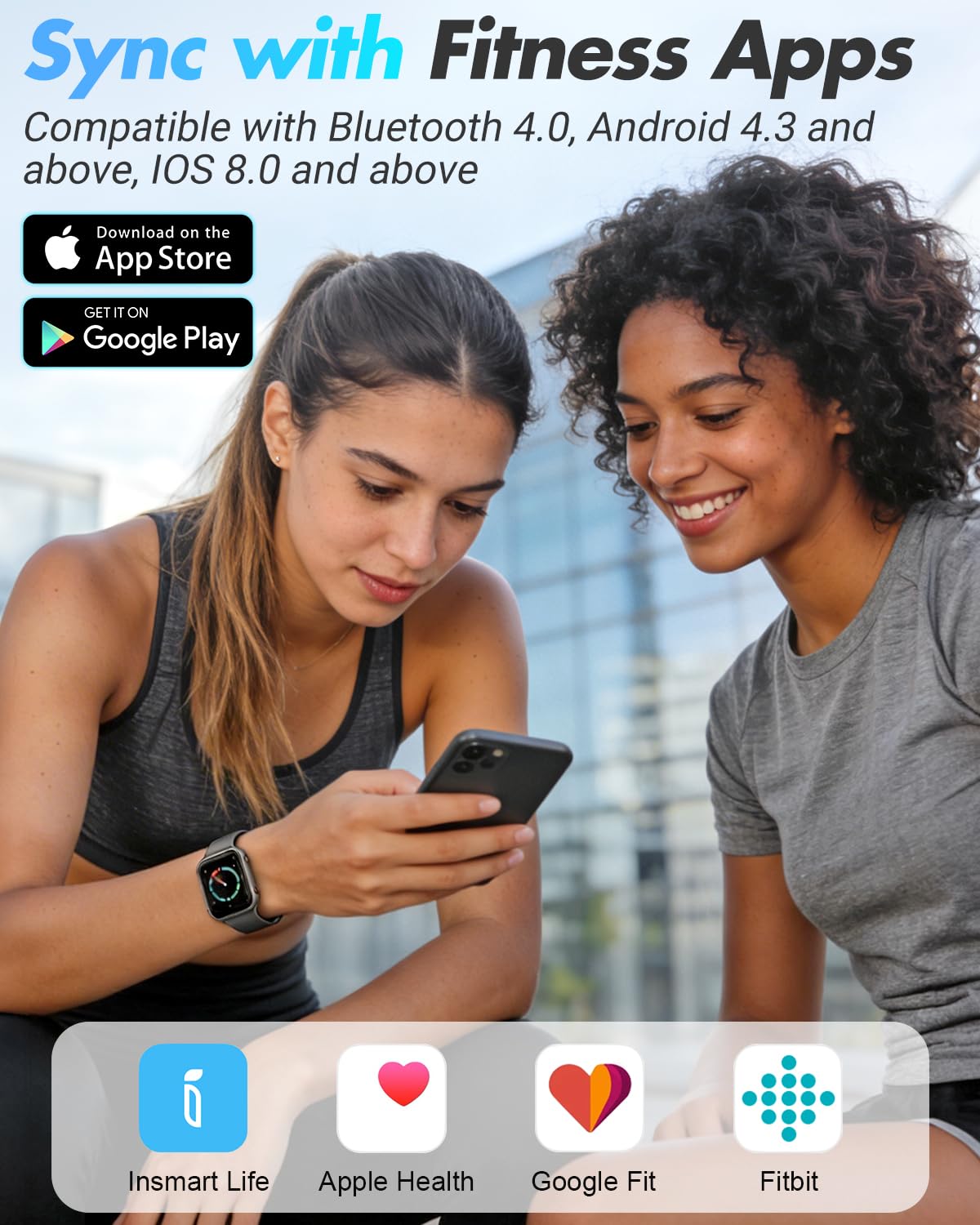 INSMART - Bilancia intelligente per peso corporeo e percentuale di grasso, bilancia accurata Bluetooth con ampio display, 16 pesate composizione corporea, bilancia da bagno sincronizzata con app