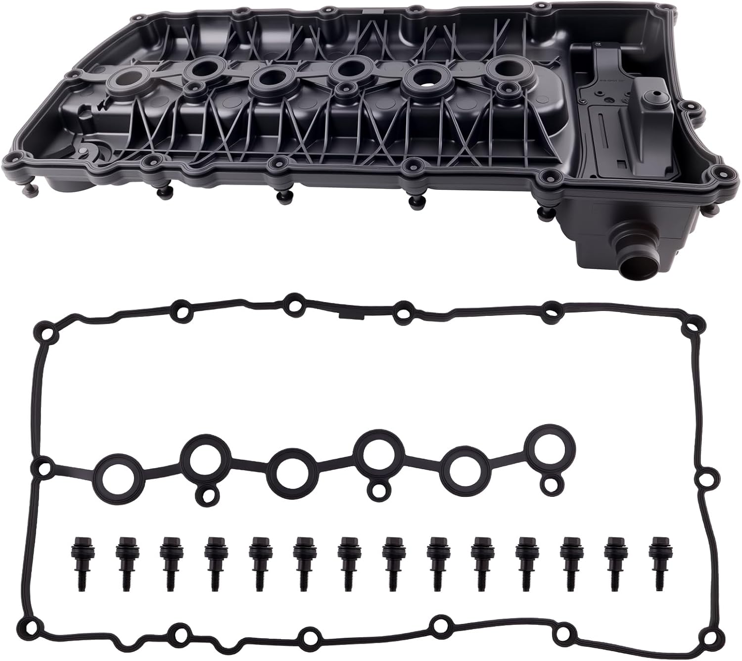 Engine Valve Cover, with Gasket, Compatible with 2007-2010 Q7, 2009-2016 CC, 2006-2016 Passat, 2007-2017 Touareg, V6 3.6L DOHC, Replace for 03H103429L, 03H103429H, 03H103429C, 03H103429B