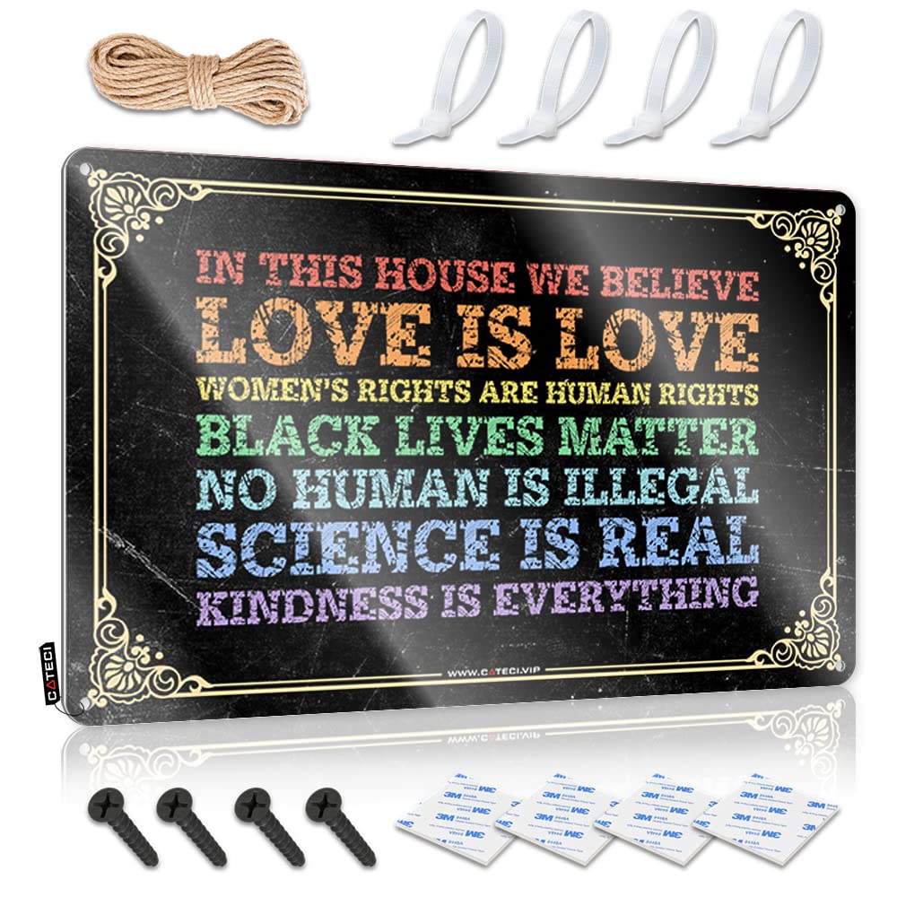 IBWNBBUSN Signs For Garage In This House We Believe Tin Sign Funny Kitchen Tin Signs Metal Bar Signs(20X30CM)