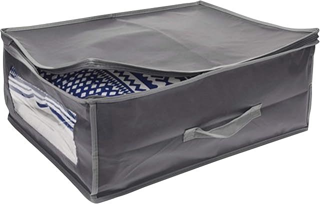Duvet Bedding Clothing Storage Bag Under Bed Breathable Material Grey Organiser