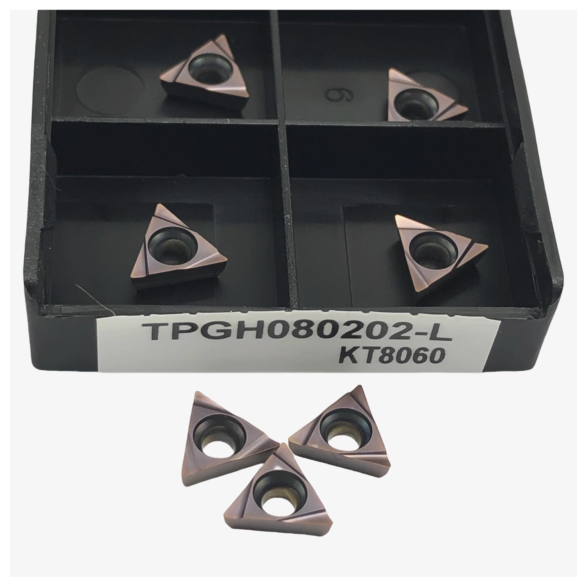 Outils de tournage CNC TPGH080202-L KT8060 en carbure pour usinage de précision