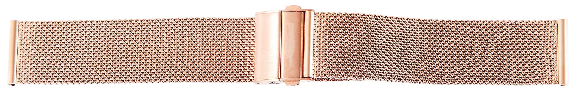 Bracelet milanais en acier inoxydable avec boucle déployante Or rose 18 mm