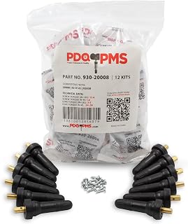 Wheel Accessories Parts PDQ TPMS 12 PC OEM Sensor Service Kit Snap-in Tire Rubber Valve Stems | Schrader 20008 Fits GM 2006 +, Ford 2009 +, Subaru 2004 +, Chrysler 2005 +, Dodge 2005 +, Jeep 2005 +