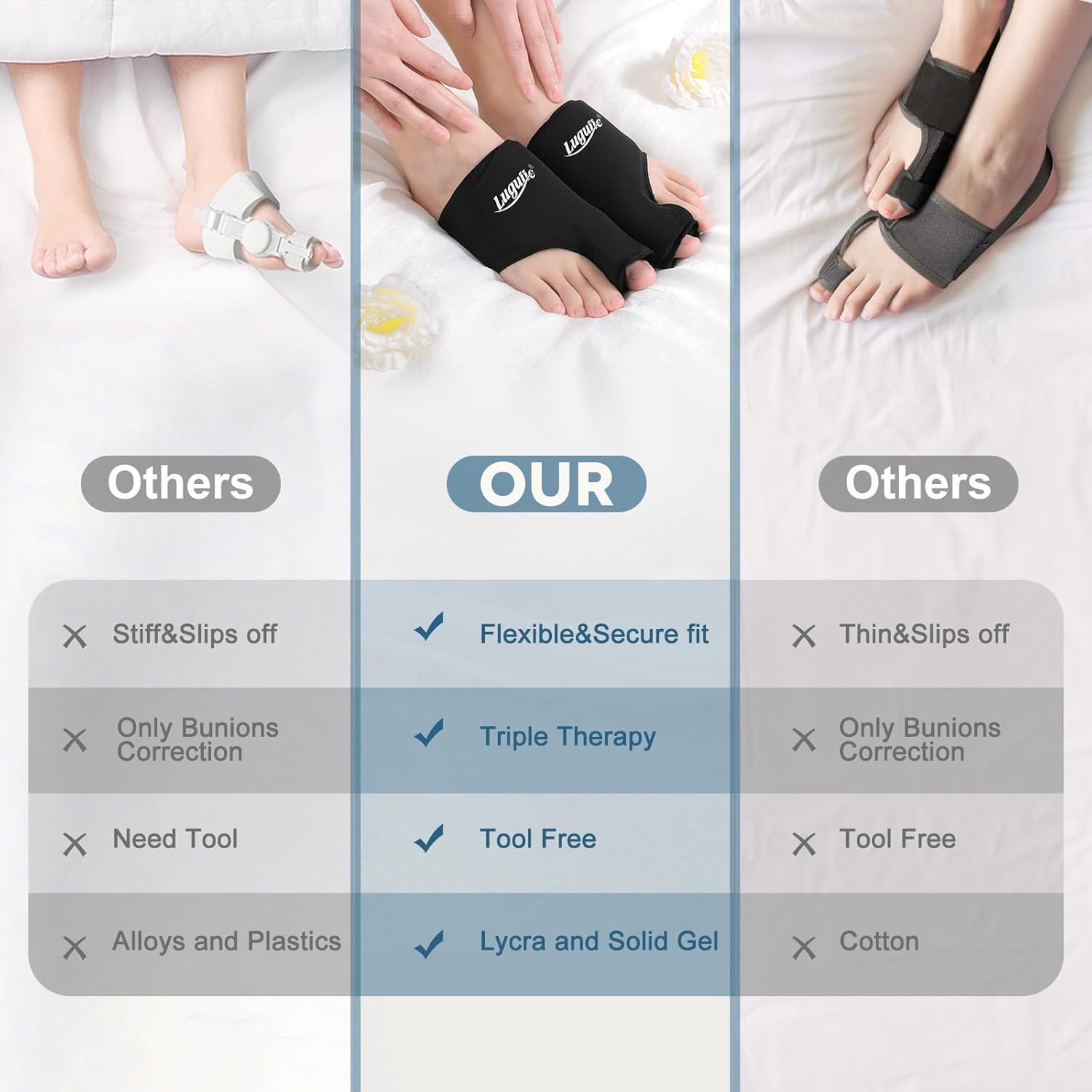 2-Pack Foot Ice Pack Wraps – Non-Slip Bunion Relief Socks with Hot & Cold Therapy for Gout, Swelling, Plantar Fasciitis, Hallux Valgus, and Sports Injuries - Image 6