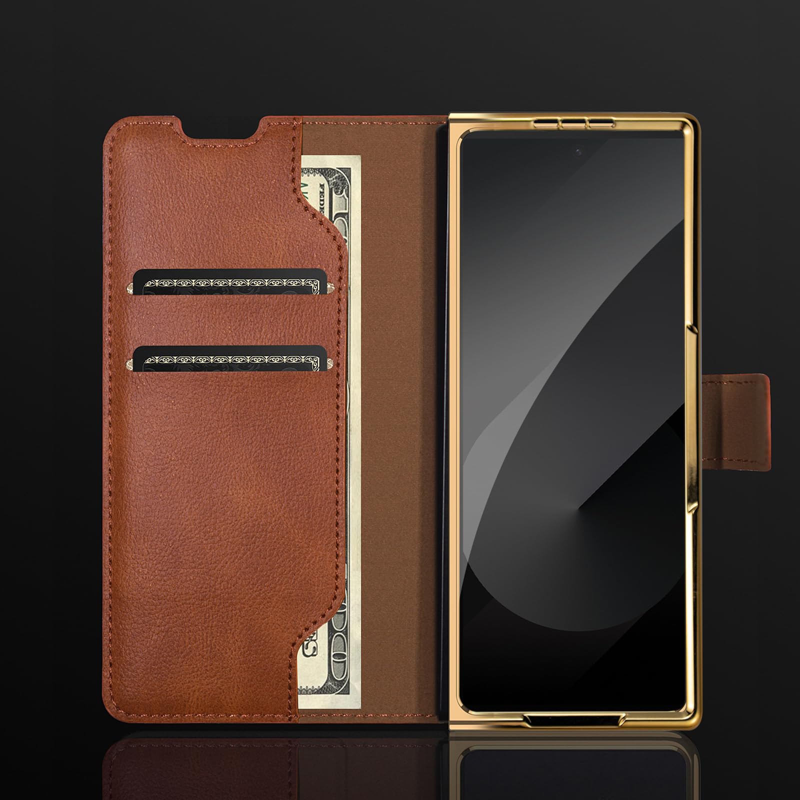 Pokrowiec w stylu portfela do Samsung Galaxy Z Fold 8 Ultra, skórzane etui z klapką z przegródkami na długopisy luksusowa kompleksowa powłoka ochronna, zielony
