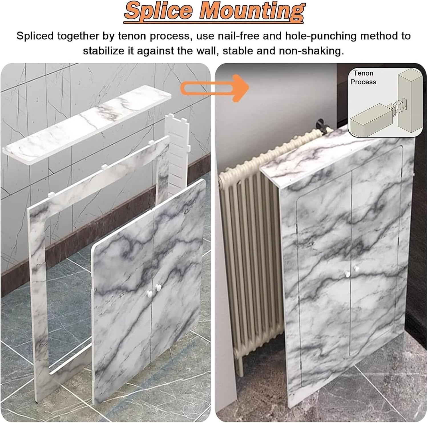 Radiator cover for old radiator，Radiator cabinet， Radiator Cover Cabinet For Hallway Slim Pipe Decorative for Apartment Home Villas Hotel(Style B,34x20x8in(86.4x51x20.8cm))