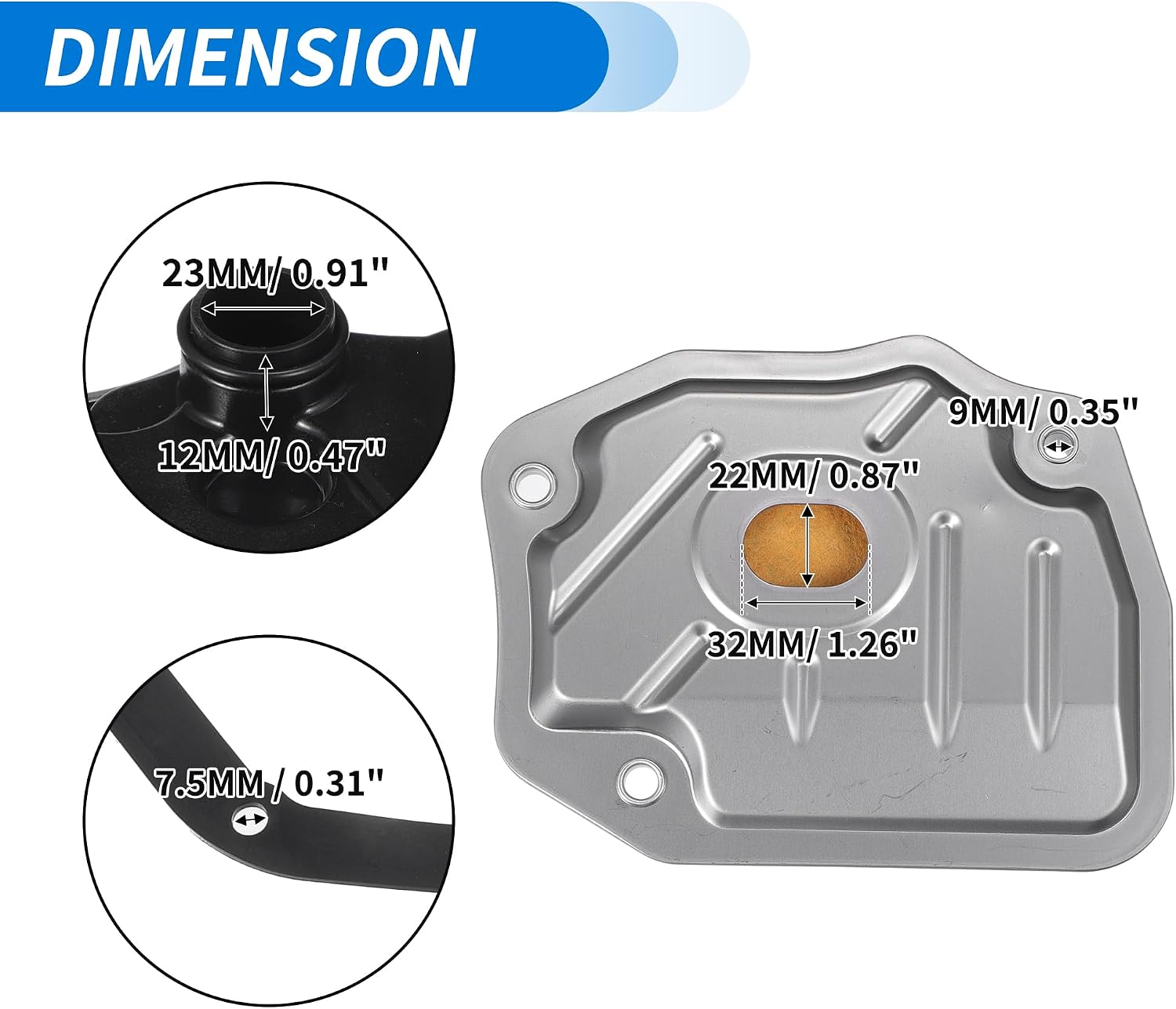 ACROPIX Automatic Transmission Filter Kit CVT Oil Cooler Filter Oil Pan Gasket Kit Fit for TOYOTA Yaris VIOS Sedan 2005-2013 No.3516852040 - Pack of 2
