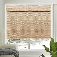 LETAU No Drill Cordless Bamboo Roller Shades - Custom Light Filtering Window Blinds, Tool-Free Install for Renters