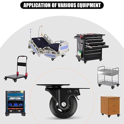 Miniatura 7 de Apllamo Juego de 4 ruedas de 3 pulgadas, 4 ruedas silenciosas resistentes, carga máxima de 2000 libras. Adecuado para hacer ruedas suaves para