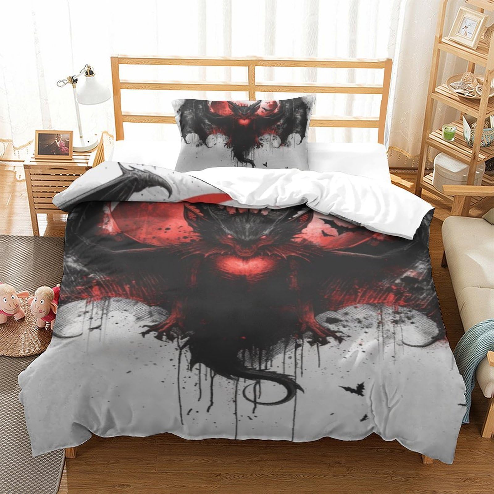 Housse de couette crâne 3D microfibre douce pour stopper la transpiration nocturne de l'enfant