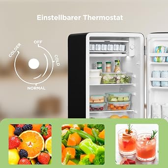 Comfee 93 L Retro Mini Fridge with Chiller Box Adjustable Thermostat [Energy Class E]