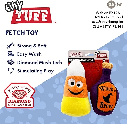 Miniatura 3 de Huxley & Kent Juguete divertido de Halloween para perros con chirriador, juguetes chirriantes de felpa para perros pequeños, animal de peluche