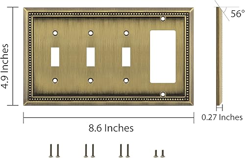 Vista 438 de Henne Bery Sunken Pearls - placa decorativa de pared para interruptor (Palanca simple, 2 unidades, níquel satinado)