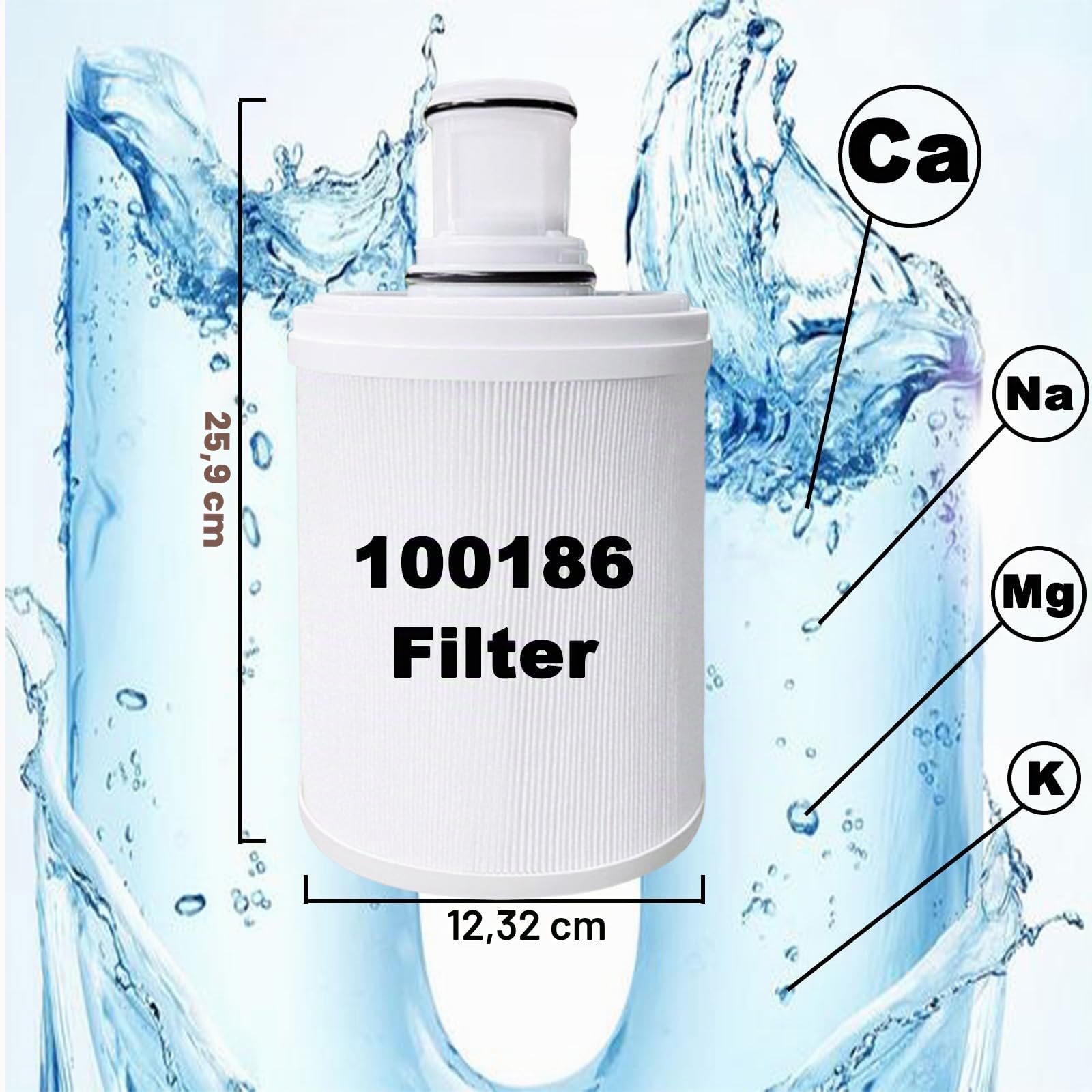 1 confezione 100186 filtro dell'acqua di ricambio compatibile con Amway espring 100186 cartuccia filtro acqua, scatola cartuccia a carbone attivo UV con prefiltro, filtrazione ad alta efficienza per