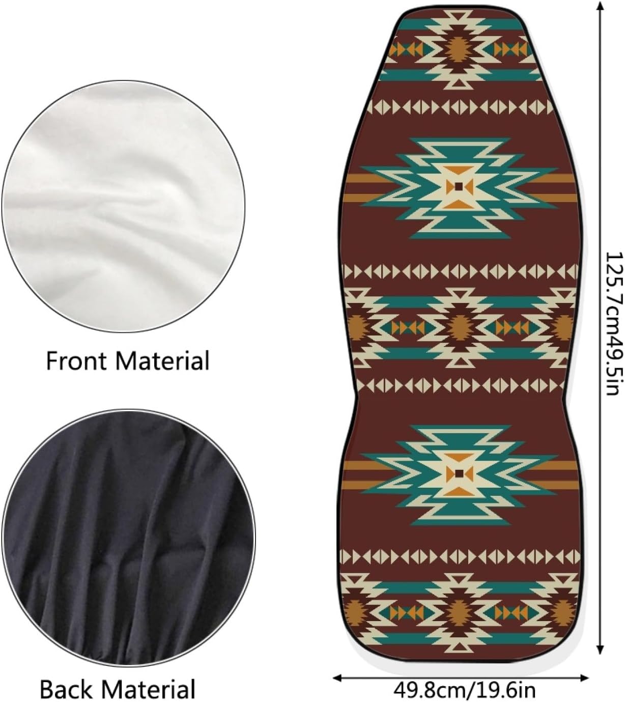 CLOHOMIN Front Seat Cover Southwest Native American Print Bucket Seat Cover for Car, SUV Truck Navajo Indian Tribal Geometry Red Aztec Stripe Saddle Blanket Cushion for Women Men