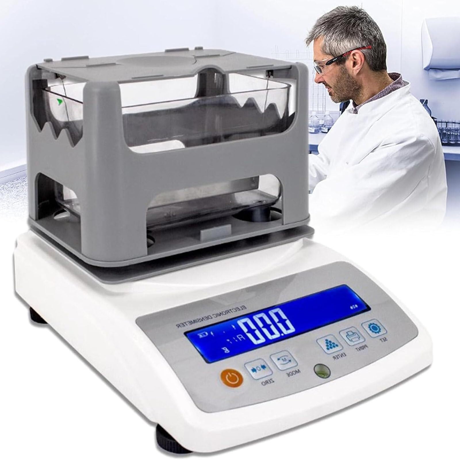 Cyfrowy miernik gęstości, wysoka dokładność, tester gęstości stałej, 0,001 g/cm3 precyzyjny elektroniczny gęstościomierz do zastosowań laboratoryjnych i przemysłowych