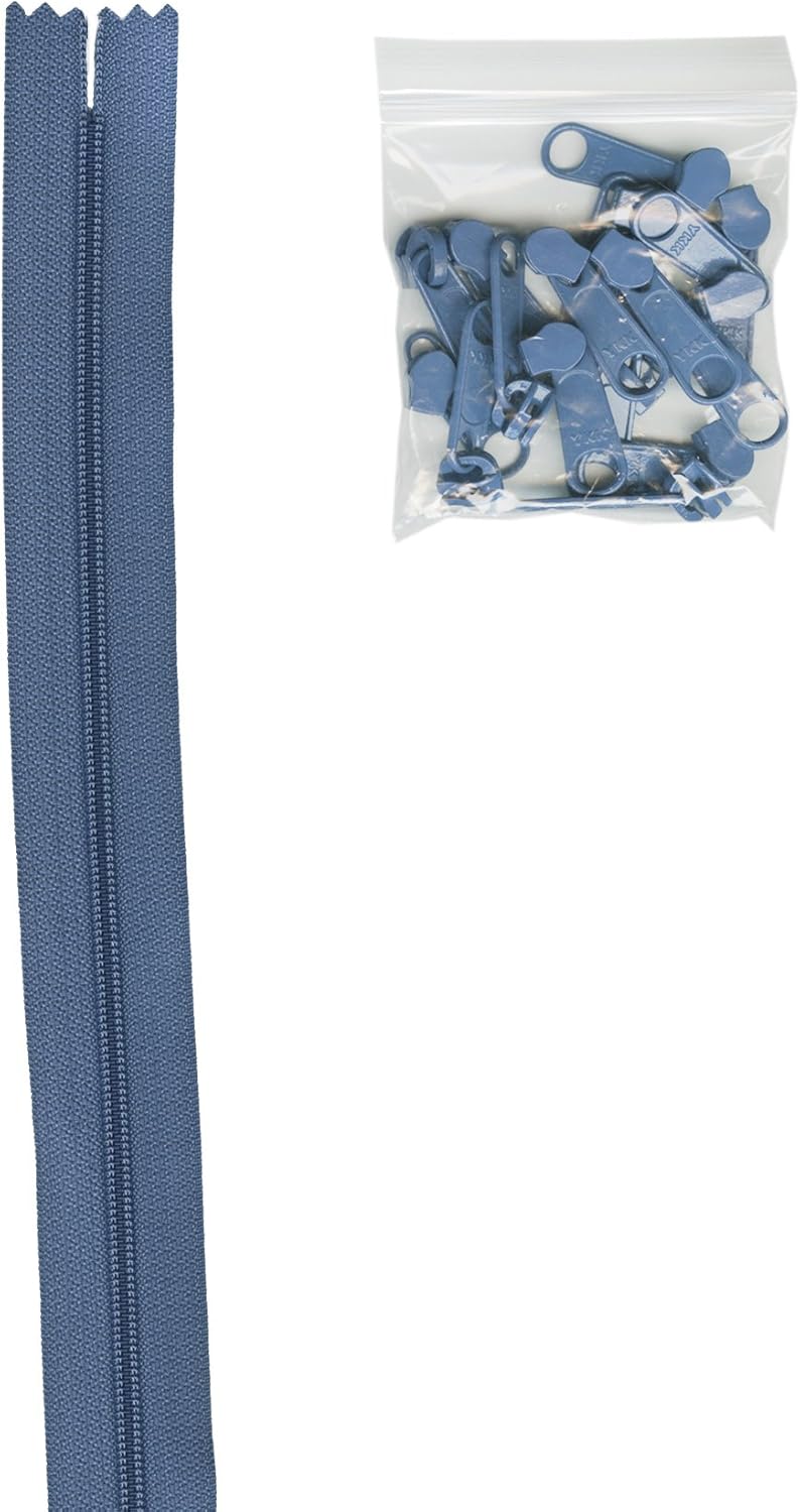 Zippers by Yard - Country Blue