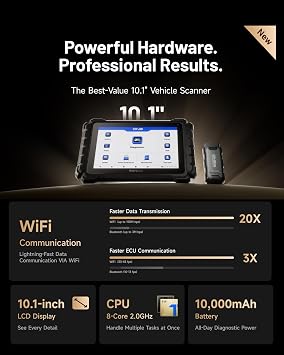 TOPDON ONE Bidirectional Scan Tool, 10.1 OBD2 Scanner with J2534 Pass-Thru, Over 50 Resets, ECU Coding (for BMW Benz VW), Topology Mapping Car Diagnostic Tool, Support CAN-FD DoIP