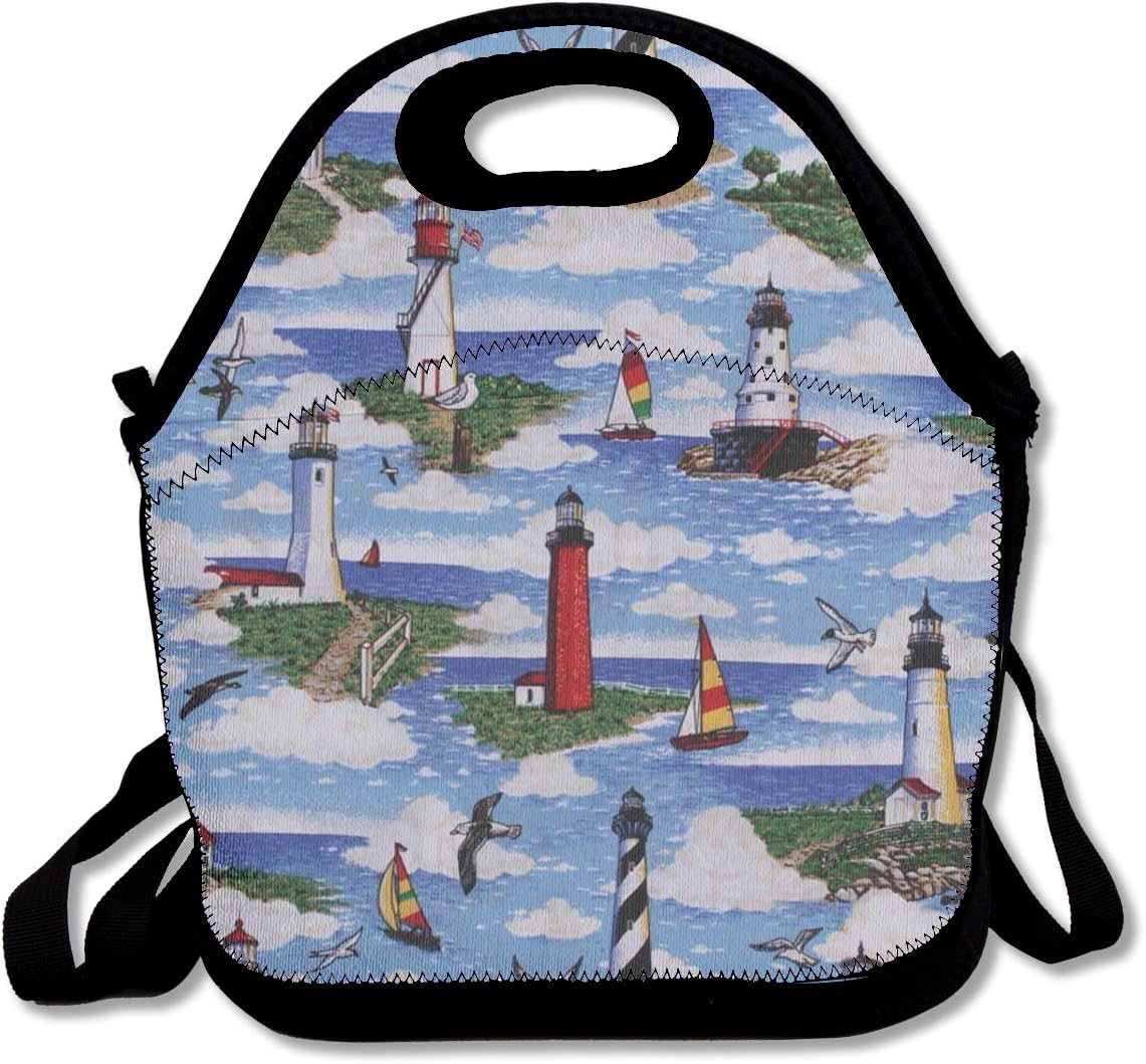Lighthouses Scene Big Sable Home Portable Insulated Lunch