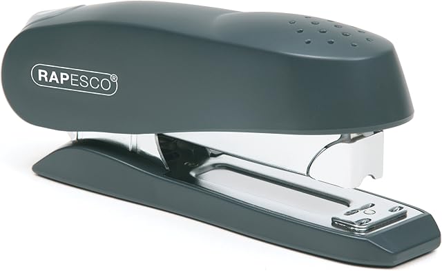 Rapesco 0238 Luna Half Strip Front Loading Stapler, 50 Sheet Capacity, Black