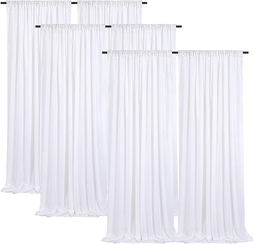 Miniatura 7 de Cortinas con lentejuelas doradas, 2 unidades de 2 x 8 pies, con brillantina, telón de fondo para bodas