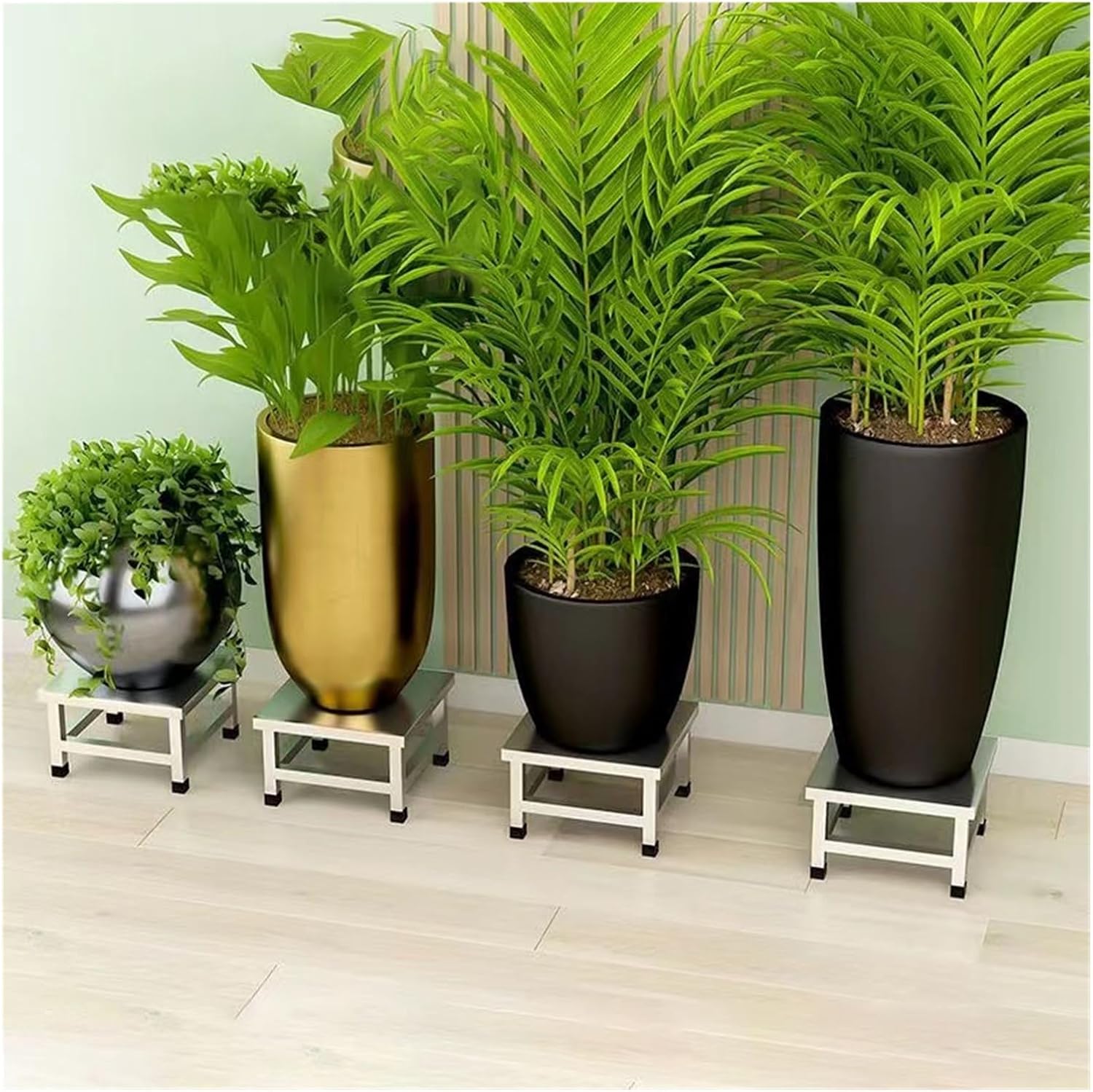 ステンレススチール製エアコン＆洗濯機ベーススタンド 頑丈な家具家電フロアシェルフブラケット ガレージ キッチン 店舗用 強化サポート