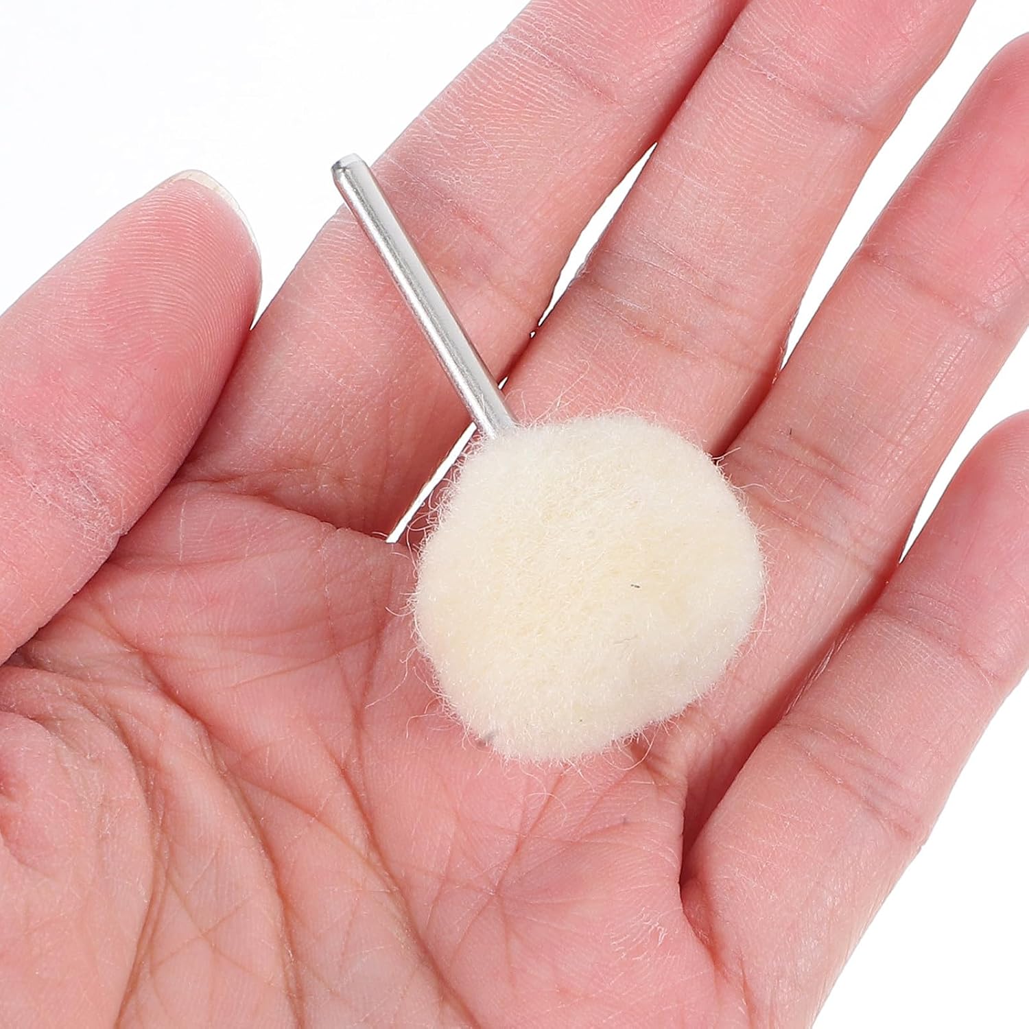 Toddmomy 20 Pcs Wool Buffing Polishing Wheels for Jewelry and Stone, Fine Polishing Alloy and Wool Material, Versatile Use for Home Decor and Craft Projects, Beige Color