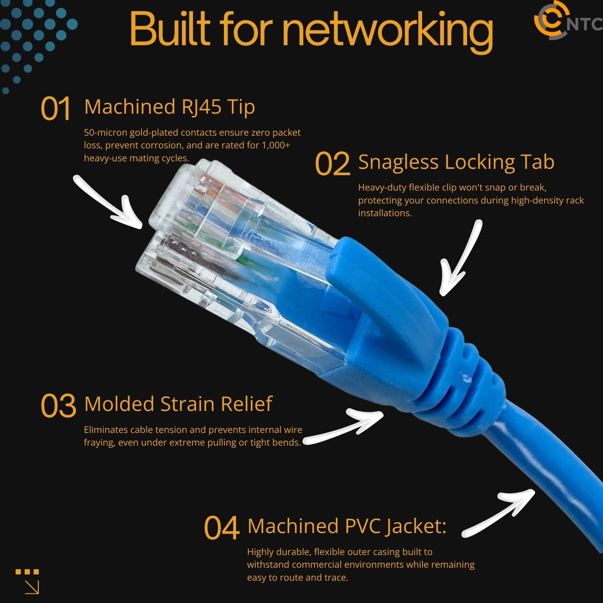 Câble de raccordement Cat 6 2012 Bleu clair 3 m – Câble Ethernet Cat6 prêt à l'emploi, terminé avec connecteurs RJ-45 renforcés, 3 m de long, idéal pour les appareils réseau tels que les