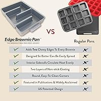 Vista 6 de Molde Baker's Edge para brownie – El Original – revestimiento antiadherente duradero, estructura de aluminio fundido de calibre pesado, 9 x 12