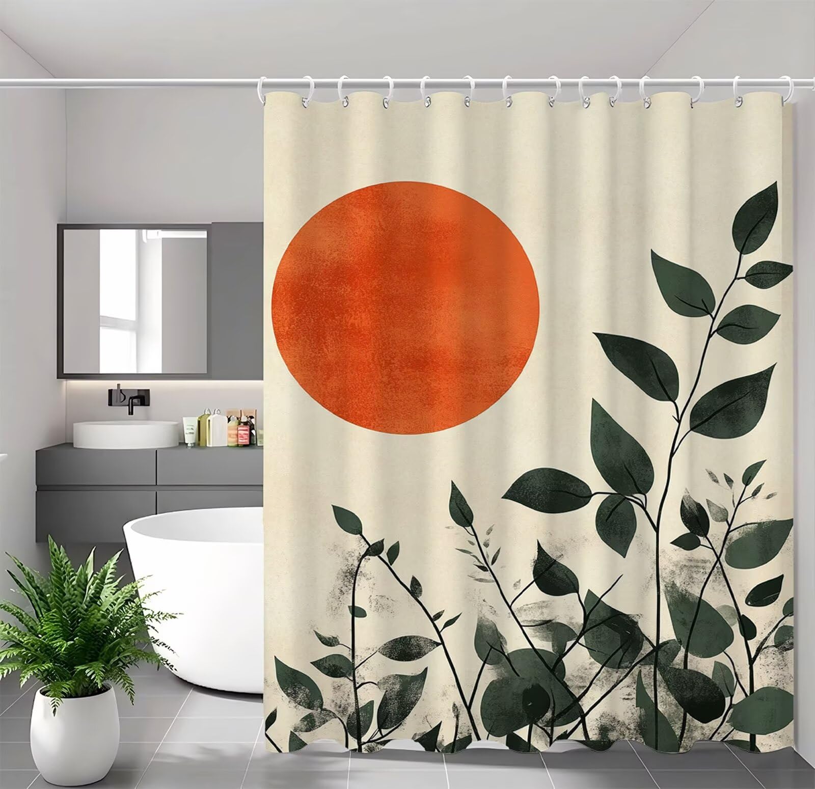 Shower curtain de qualité supérieure en tissu imperméable avec ourlet lesté