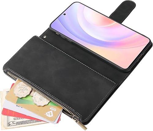 Miniatura 5 de Asuwish Funda compatible con Huawei Nova 9 SE  Honor 50 SE, protector de pantalla de vidrio templado y funda de cuero con tapa para tarjetero,