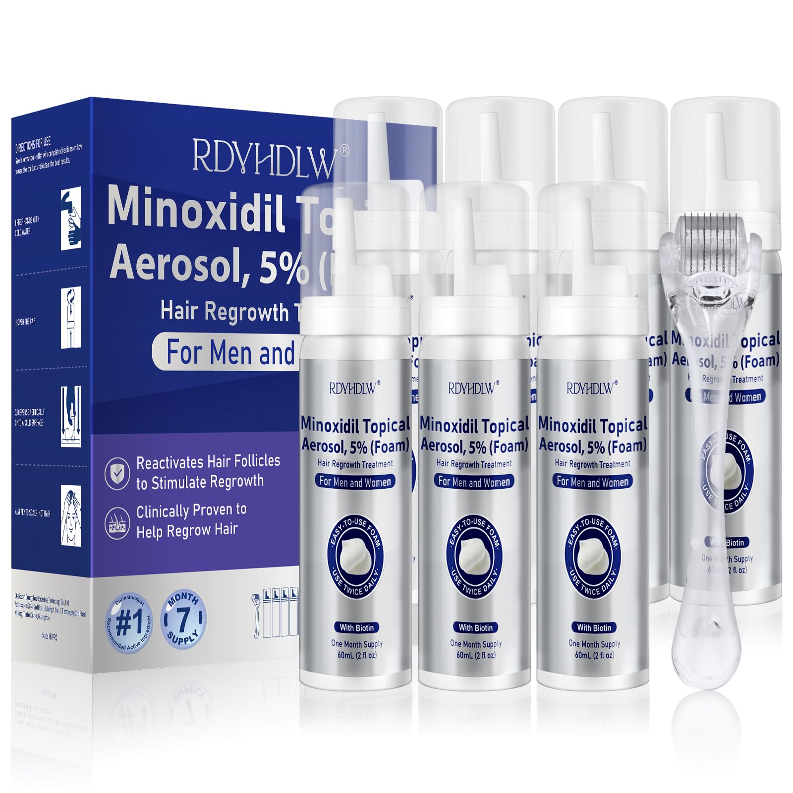 5 Minoxidil Foam for Men and Women Hair Growth Minoxidil for Men Foam for Hair and Beard Hair
