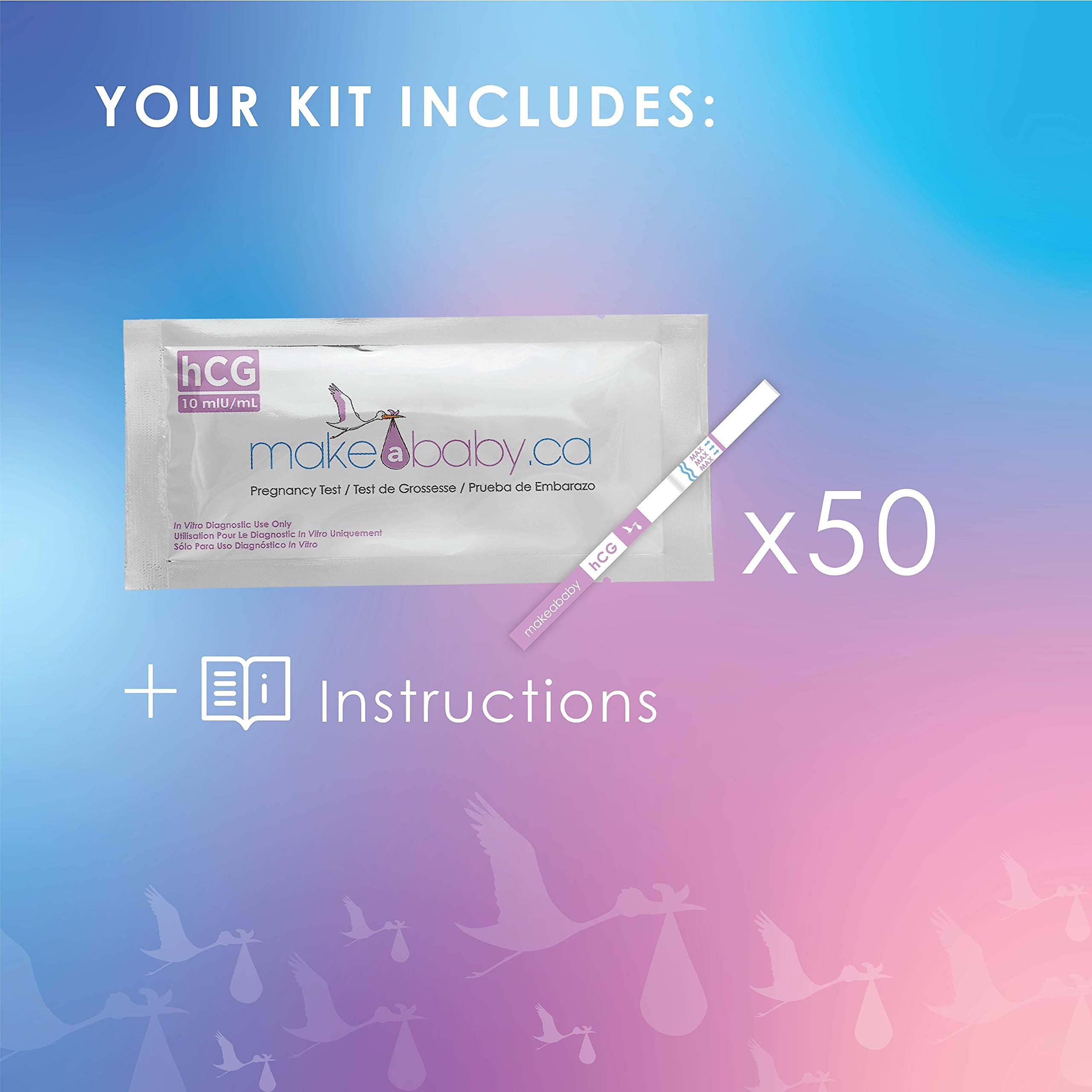 Make A Baby Ultra Sensitive Pregnancy Tests Bulk 50 hCG Test Strips